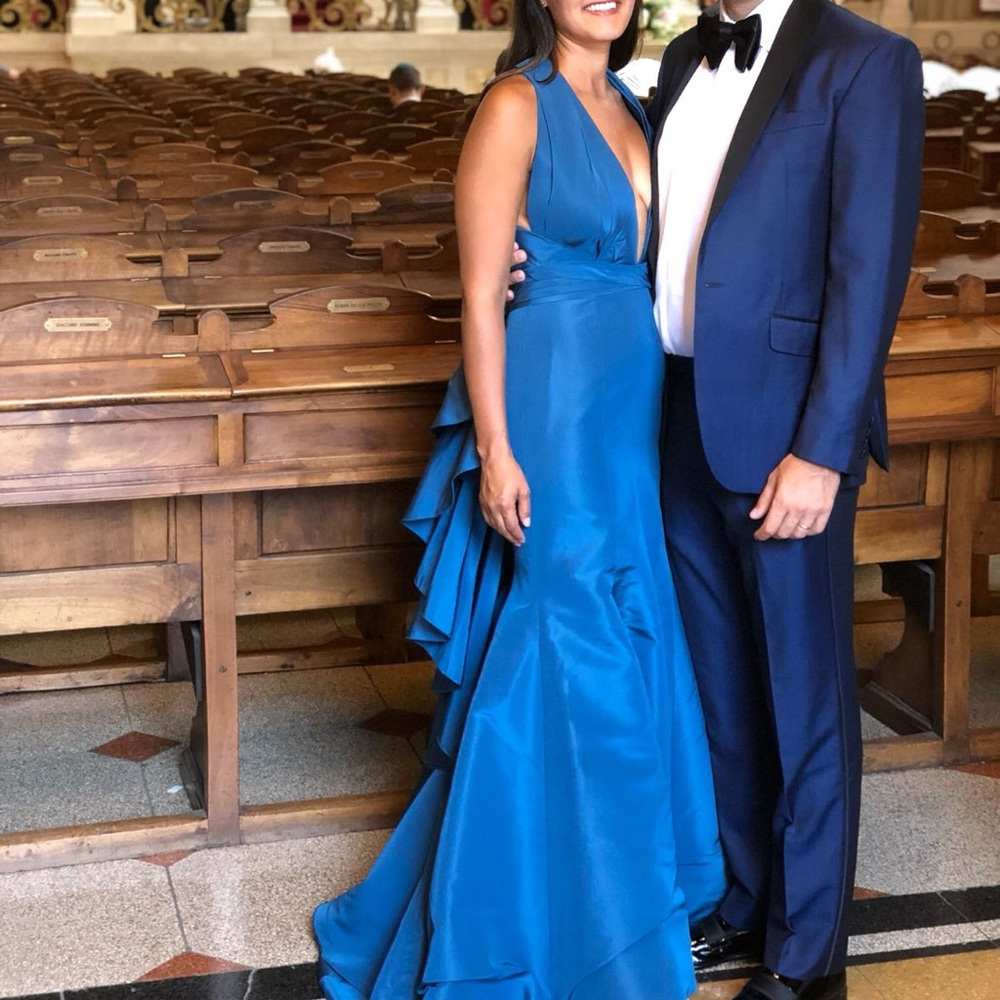 Marchesa Blue Evening Gown